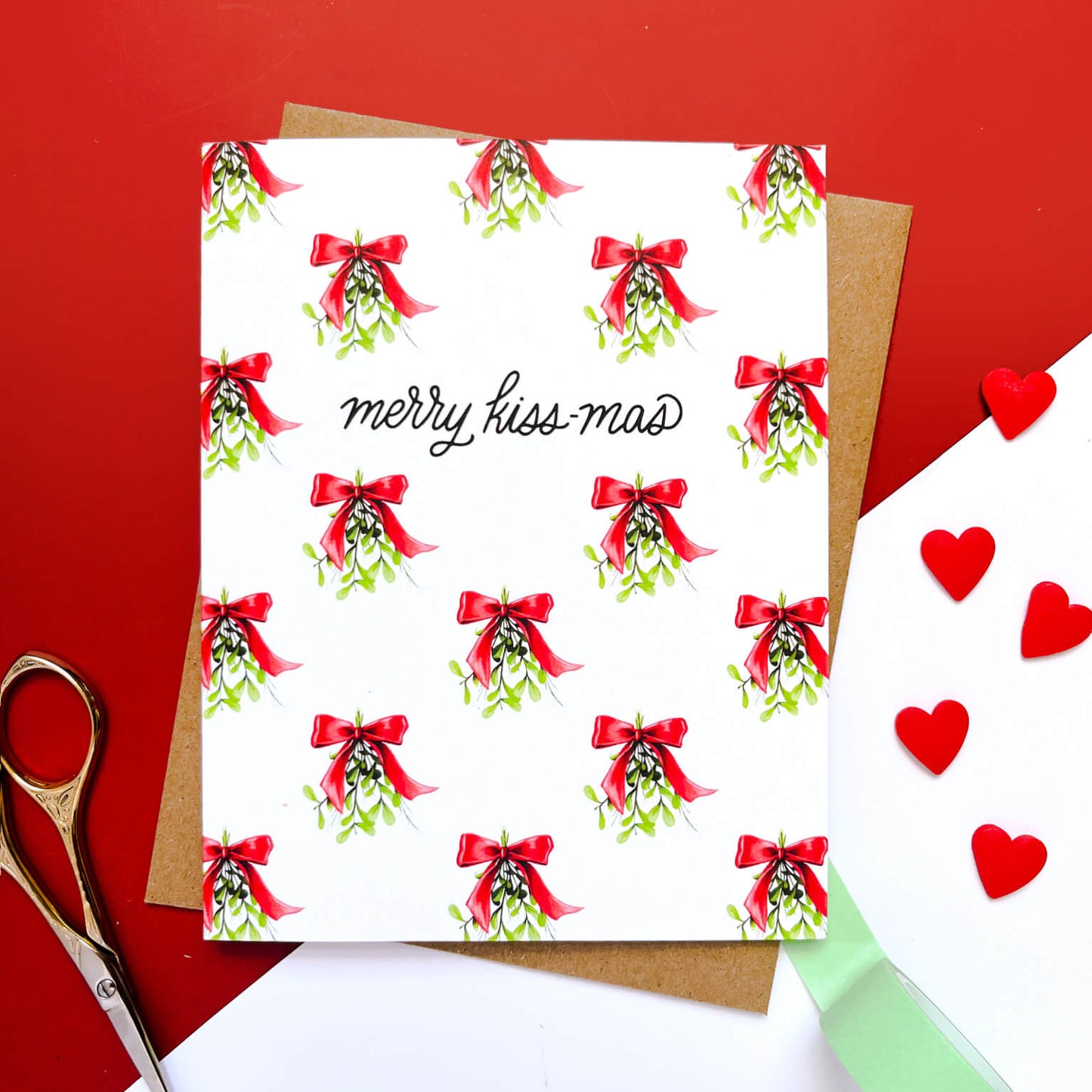 Merry Kiss-mas Mistletoe Christmas Card - Case of 6