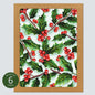 Holiday Holly Print Card: Boxed Set of 6