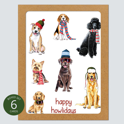 Happy Howlidays Holiday Dog Card: Boxed Set of 6