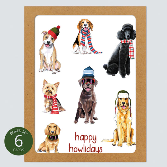 Happy Howlidays Holiday Dog Card: Boxed Set of 6