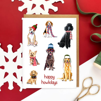 Happy Howlidays Holiday Dog Card: Boxed Set of 6