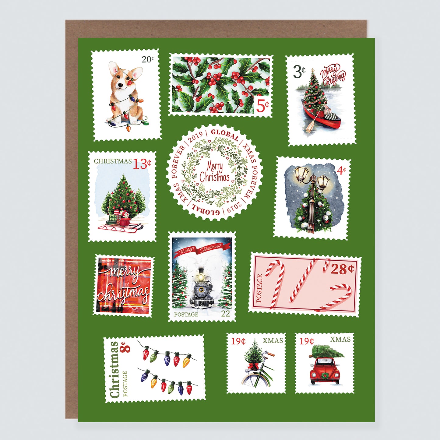 Postage Stamp Christmas Card