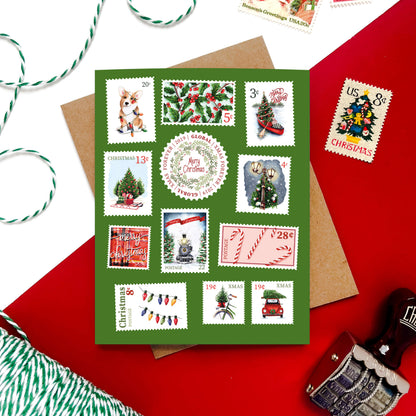 Postage Stamp Christmas Card