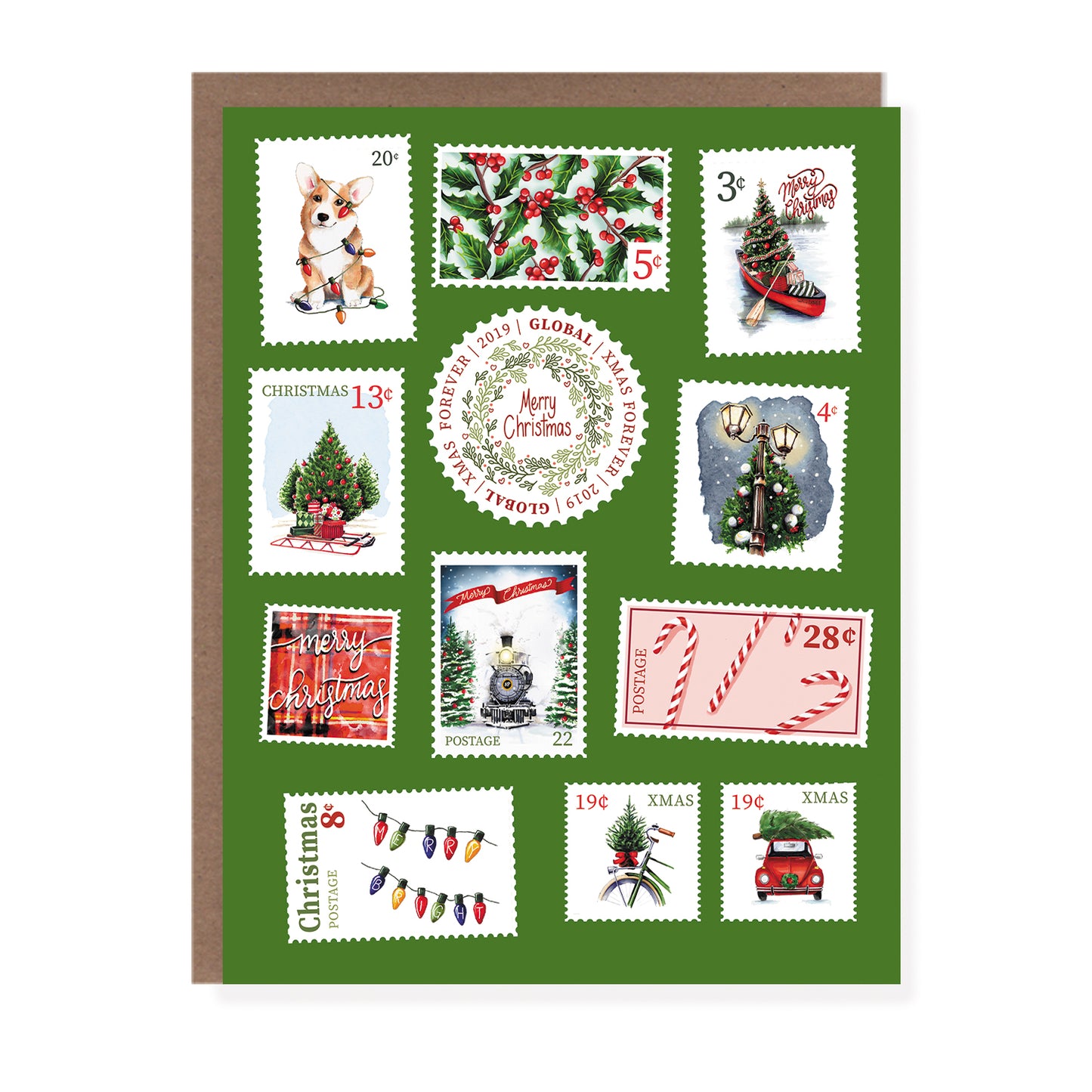 Postage Stamp Christmas Card