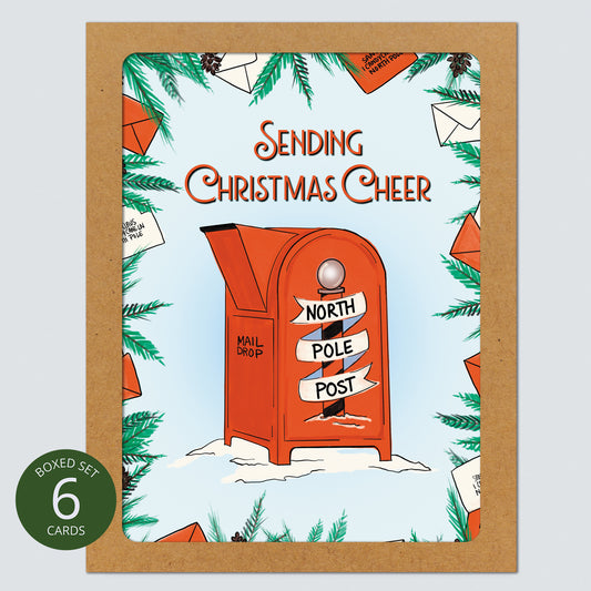 North Pole Post Christmas Card: Boxed Set of 6