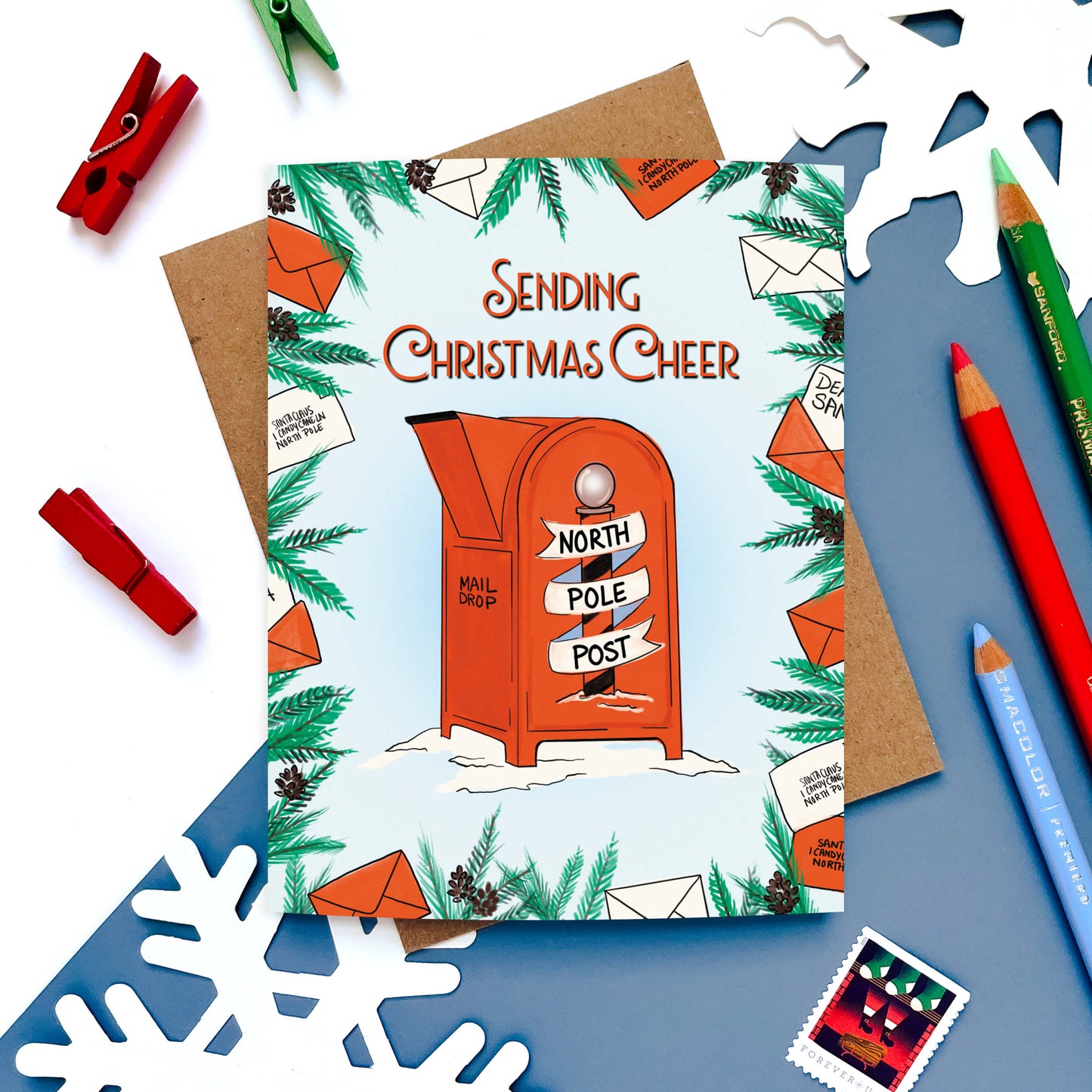 North Pole Post Christmas Card: Boxed Set of 6