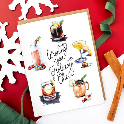 Cocktail Holiday Cheers Christmas Card